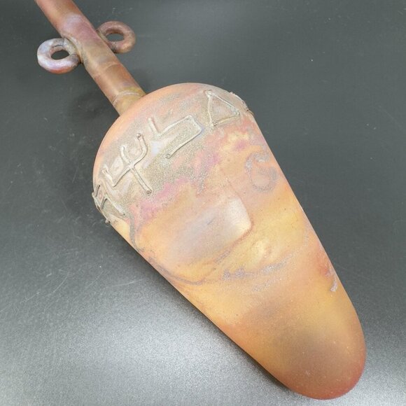 Egyptian Hand Blown Art Glass Vase Bottle Thin Lightweight Scavo Textured Glass - Picture 15 of 16